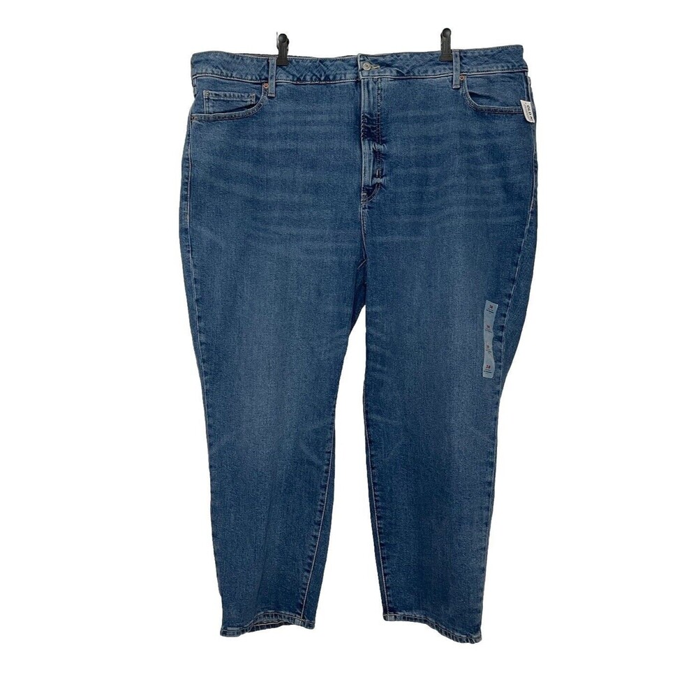 Old Navy Womens 28 Jeans Blue OG Straight High Rise Crop Ankle Denim NWT